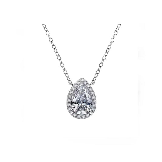 Lyriah Teardrop Moissanite Pendant - Ethical Elegance in Pure Silver