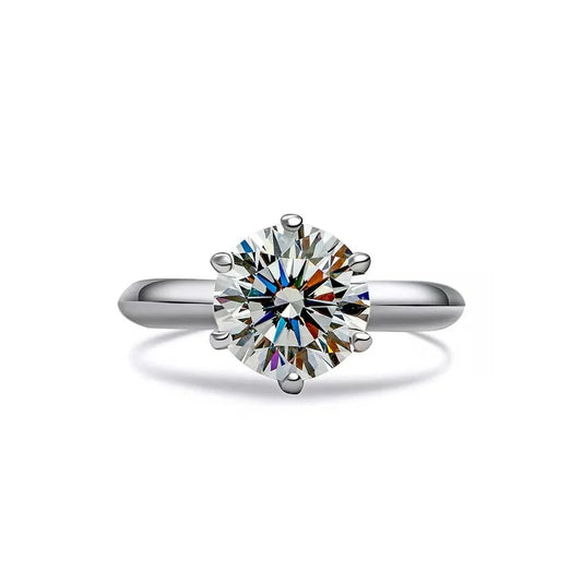 Grand Radiance Ring - 2ct Moissanite in Sleek Silver Band
