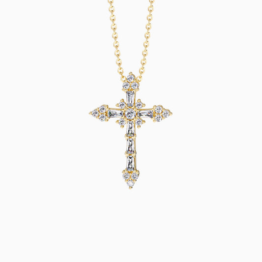 Byzantine Faith Cross Pendant Necklace – Inspired by Psalm 46:1