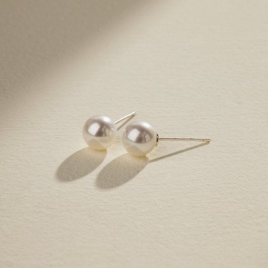 Freshwater Pearl 925 Sterling Silver Classic Studs Earrings