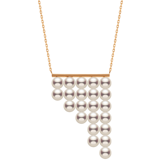 Freshwater Pearls 14K Gold Geometric Waterfall Necklace