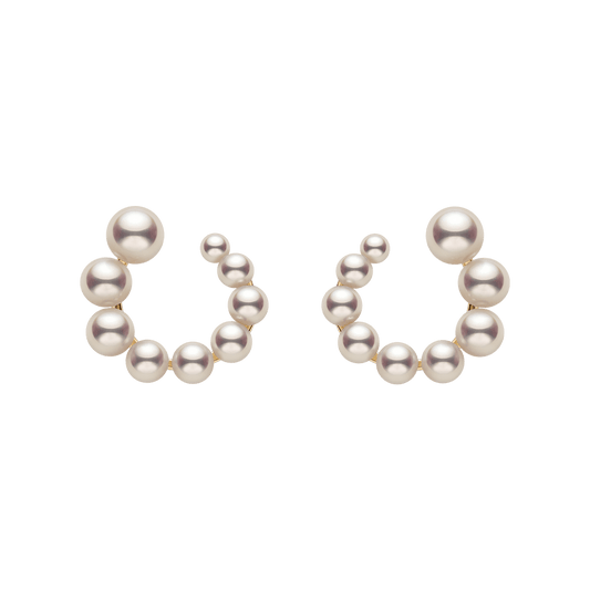Freshwater Pearls 14K Gold Gradient Arc Earrings