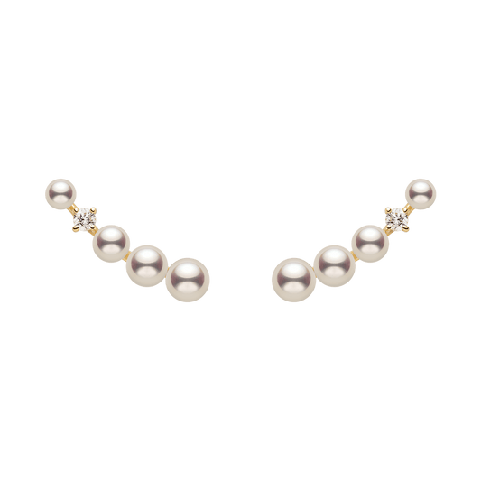 Freshwater Pearls 14K Gold Lab-Grown Diamonds Sudden Spark Earrings