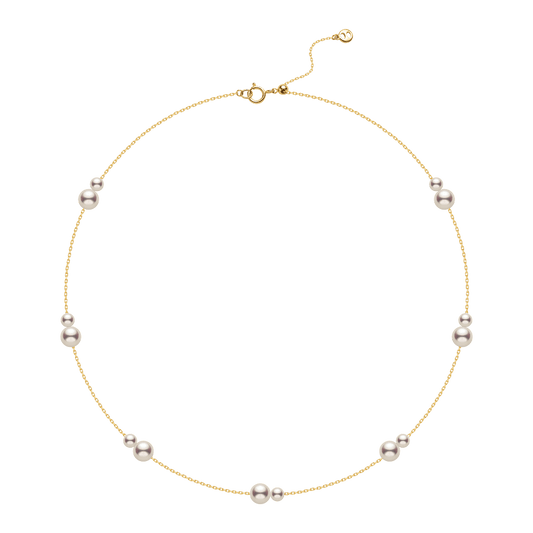 Freshwater Pearls 14K Gold Tiny & Grand Necklace