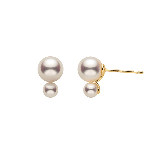 Freshwater Pearls 14K Gold Tiny & Grand Studs Earrings