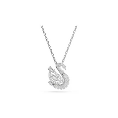 Elegant Swan Pendant Necklace with Sparkling Crystals – Rose Gold Finish