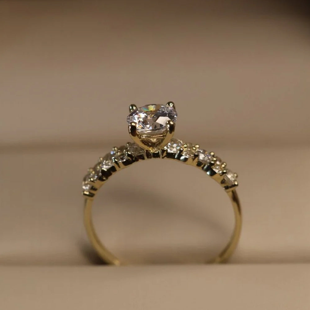 Round Cut Solitaire Pavé Ring in 925 Sterling Silver – CZ or IGI Certified Lab Diamond