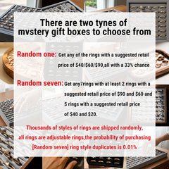 Mystery Ring Bag – Adjustable 14K Gold Plated Zircon Rings Blind Box Surprise