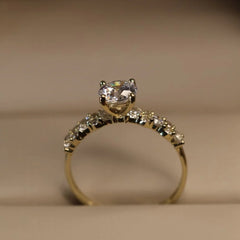 Round Cut Solitaire Pavé Ring in 925 Sterling Silver – CZ or IGI Certified Lab Diamond