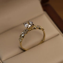 Round Cut Solitaire Pavé Ring in 925 Sterling Silver – CZ or IGI Certified Lab Diamond