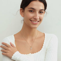 Cross & Ichthys Dual Pendant Necklace – A Symbol of Faith and Love