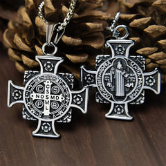 Saint Benedict Cross Pendant Necklace – Protection & Faith