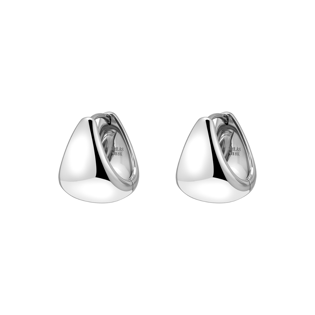 18K Gold Simple Drop Ear Hoop Earrings