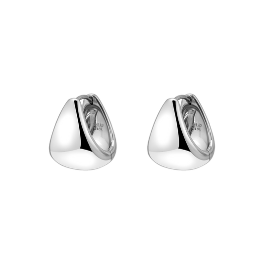 18K Gold Simple Drop Ear Hoop Earrings