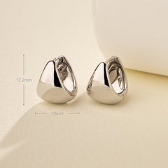 18K Gold Simple Drop Ear Hoop Earrings