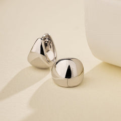 18K Gold Simple Drop Ear Hoop Earrings