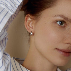 18K Gold Simple Drop Ear Hoop Earrings