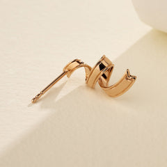 18K Rose Gold Silk Ribbon Earrings