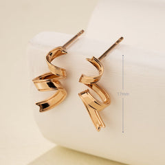 18K Rose Gold Silk Ribbon Earrings
