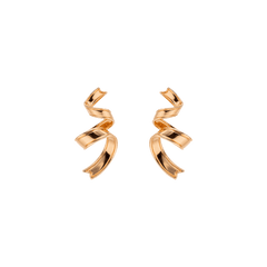18K Rose Gold Silk Ribbon Earrings