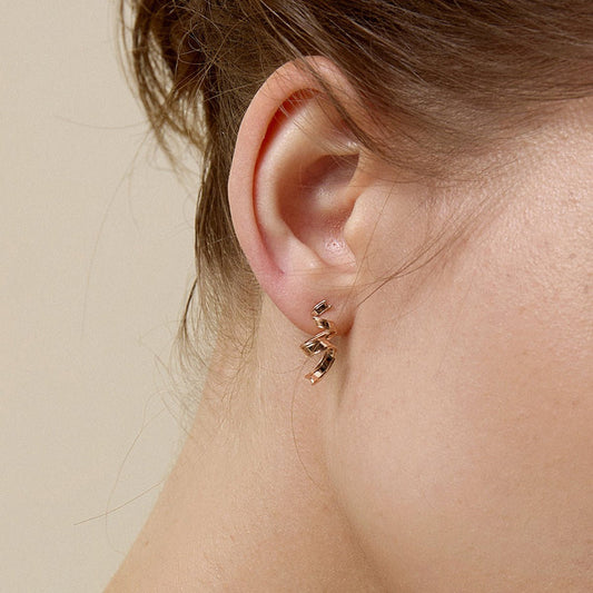 18K Rose Gold Silk Ribbon Earrings