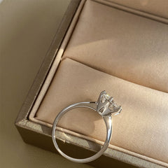 Grand Radiance Ring - 2ct Moissanite in Sleek Silver Band