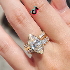 Radiant Marquise Cut Bridal Ring Duo – 1 Carat+ Lab Diamond,  (F+, VS+, Ideal Cut)