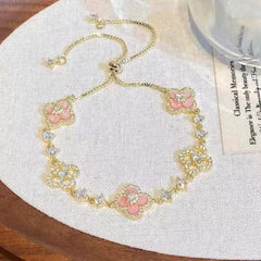 Lucky Clover Adjustable Bracelet in Sterling Silver & 18K Gold Vermeil