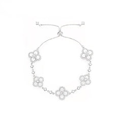 Lucky Clover Adjustable Bracelet in Sterling Silver & 18K Gold Vermeil