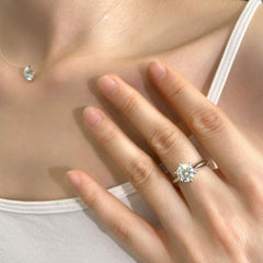 Grand Radiance Ring - 2ct Moissanite in Sleek Silver Band