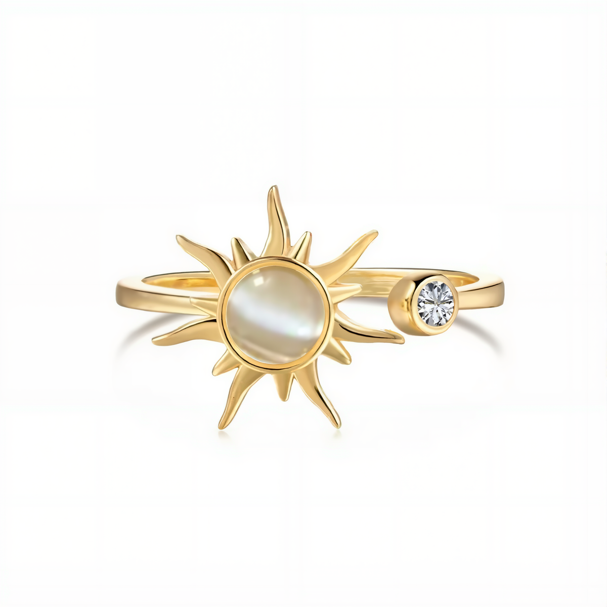 Stress Relief Fidget Ring – Golden Sun Design