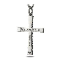 Women's Double Cross Crystal Pendant Necklace – Faith & Strength Design