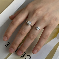Grand Radiance Ring - 2ct Moissanite in Sleek Silver Band