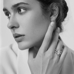 Radiant Marquise Cut Bridal Ring Duo – 1 Carat+ Lab Diamond,  (F+, VS+, Ideal Cut)