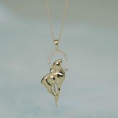The Good Shepherd Diamond Pendant Necklace – 10K/14K Gold or Bright Silver