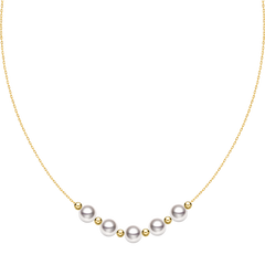 Akoya 18k Yellow Gold Baby's Breath Smile Necklace