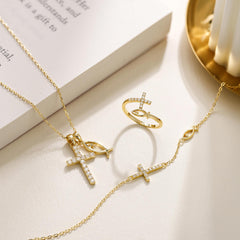 Cross & Ichthys Dual Pendant Necklace – A Symbol of Faith and Love