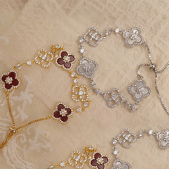Lucky Clover Adjustable Bracelet in Sterling Silver & 18K Gold Vermeil