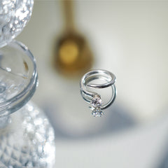Minimalist Open Solitaire Ring – Adjustable Design
