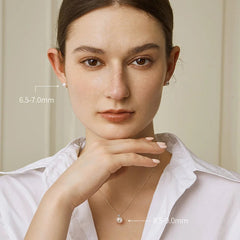 Minimalist Dome Stud Earrings with Japanese Saltwater Pearl & 18K Gold Finish