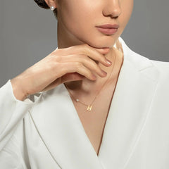 Bespoke Letter Charm Necklace – Handpicked Ocean-Lustre Pearl & 18K Gold