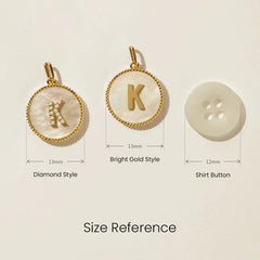 Custom Letter Charm Necklace Featuring Mother-of-Pearl Accent