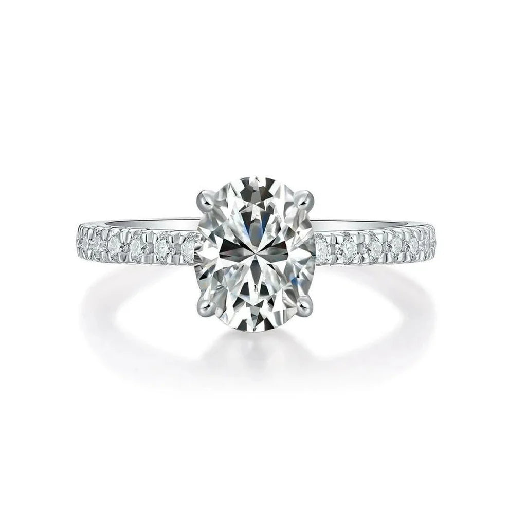 Stunning Moissanite Ring - 1 Carat with Sparkling Diamond Details