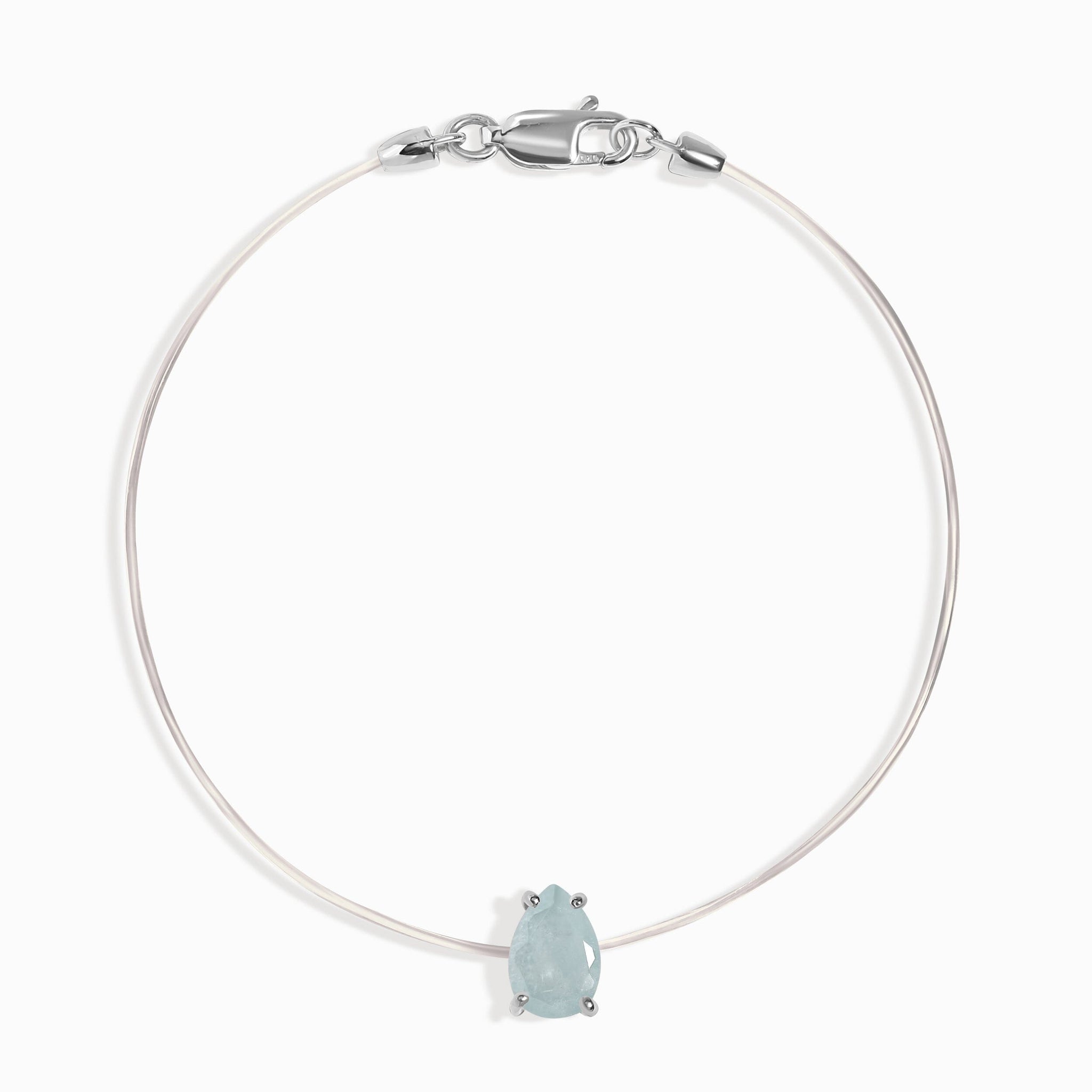 Pulsera de aguamarina Floating Sway - Piedra natal de marzo