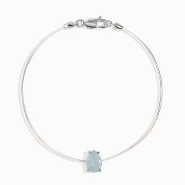 Pulsera de aguamarina Floating Sway - Piedra natal de marzo