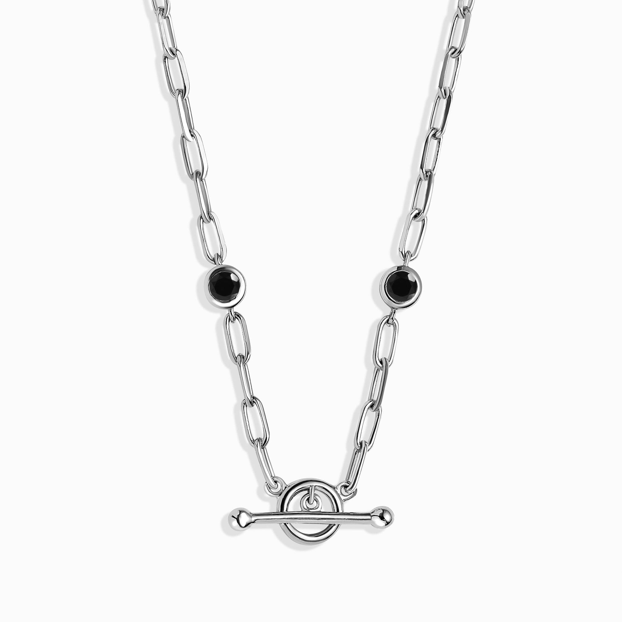 Collar de eslabones anchos de obsidiana negra - Estilo Talia T-Lock