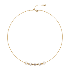 Akoya 18k Yellow Gold Baby's Breath Smile Necklace