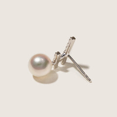 Akoya Pearl 18K Gold Diamonds Sparkle Flying Earrings