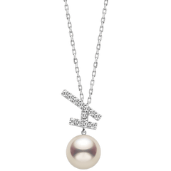 Akoya Pearl 18K Gold Diamonds Sparkle Flying Necklace