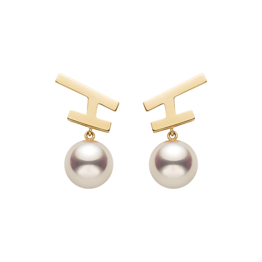 Akoya Pearl 18K Gold Fashion Flying Earrings